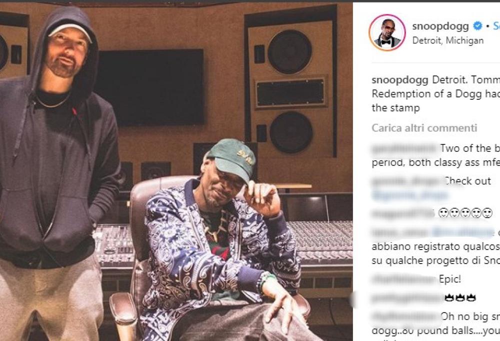 Snoop Dogg ed Eminem insieme in studio di registrazione, c'è aria di collaborazione?