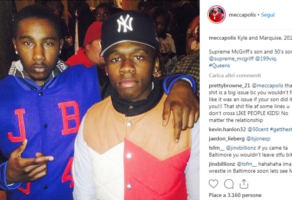 Il figlio di 50 Cent fa una foto col figlio di "Supreme" McGriff,  rivale storico del padre