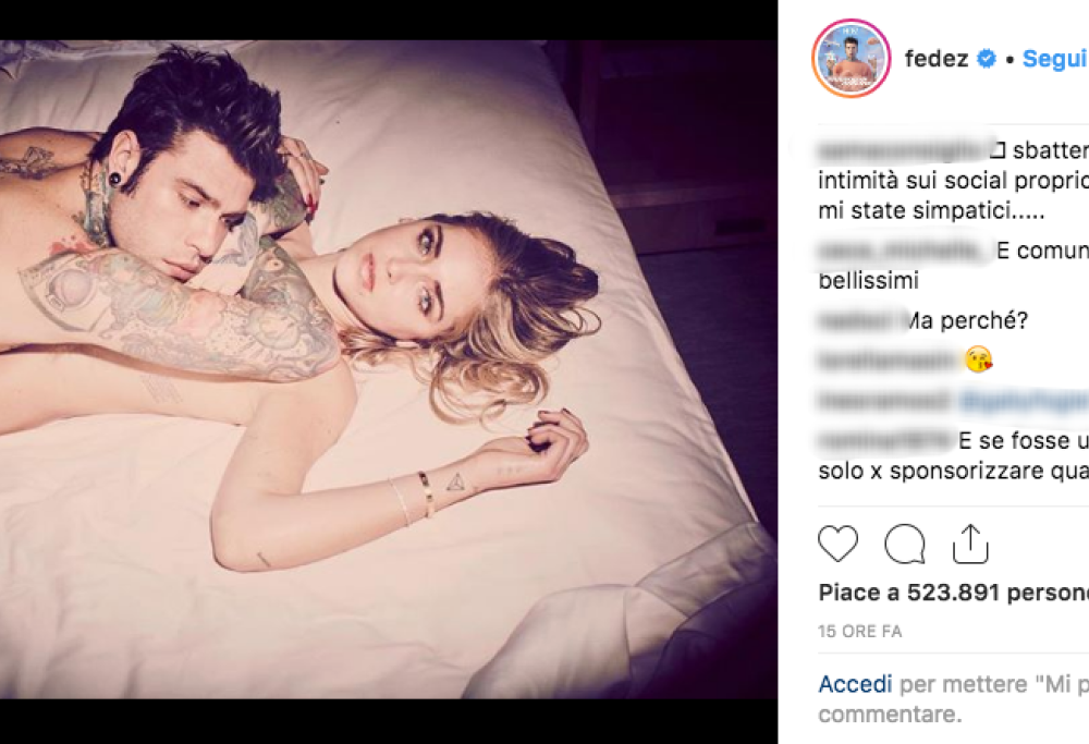 I Ferragnez nudi su Instagram, i fan li acclamano: “Quanto siete belli”