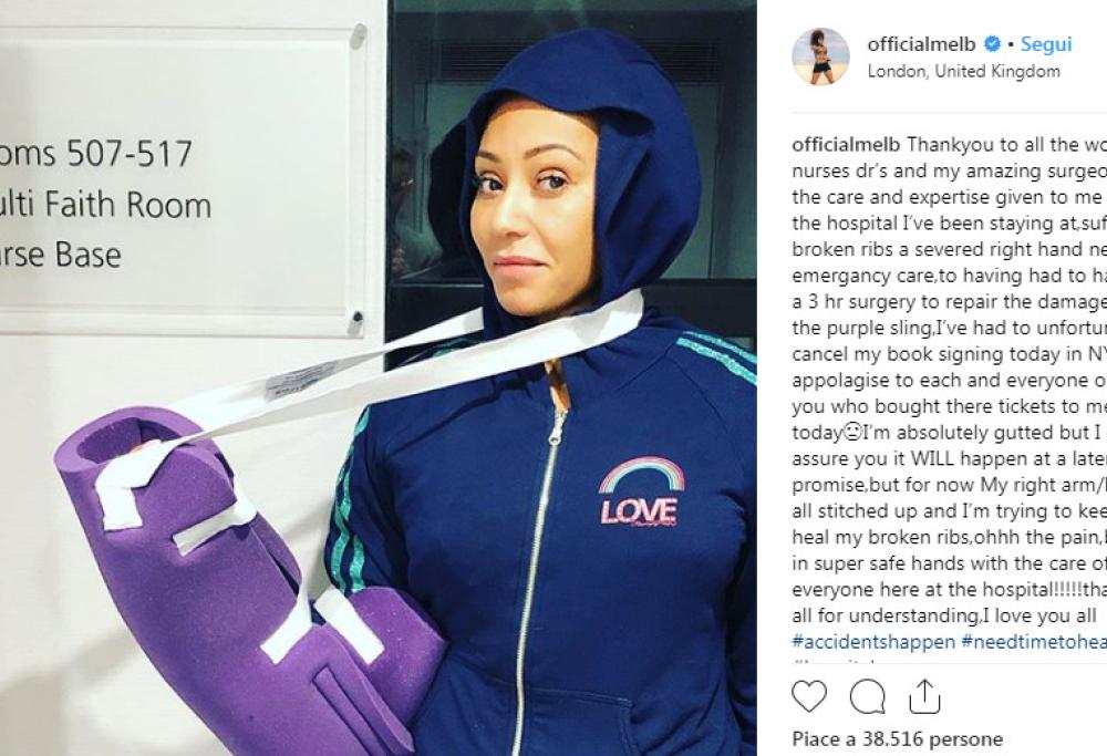 Spice Girls, paura per Mel B: ricoverata per la frattura di due costole e una mano