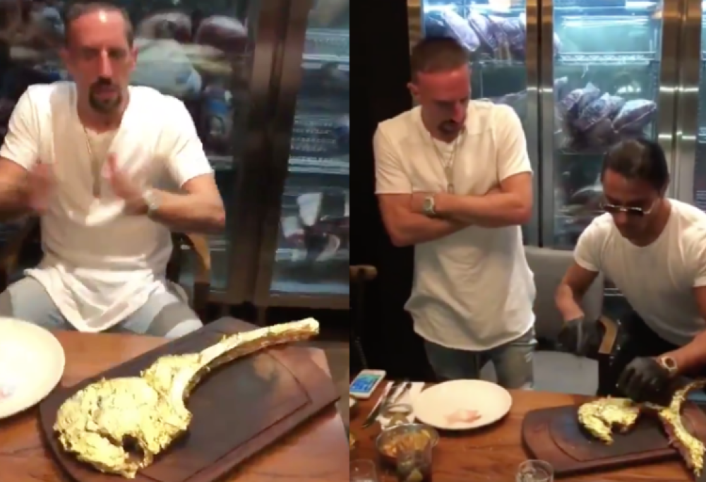 Franck Ribery e la bistecca ricoperta d’oro: scattano le critiche (e una multa) al calciatore