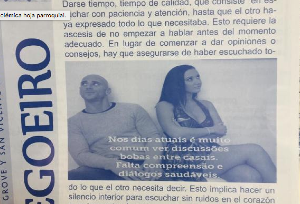 La foto di due pornodivi finisce sul libretto della messa domenicale