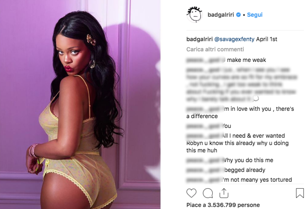 Rihanna supersexy: sui social gli scatti in lingerie trasparente fanno impazzire i fan