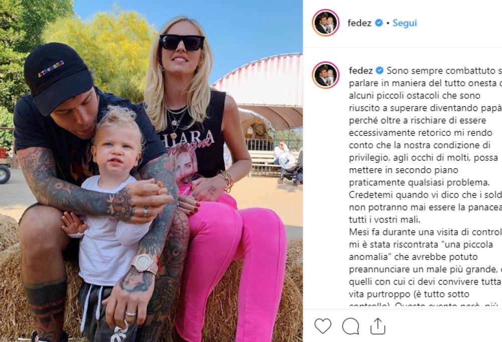 Fedez posta un commovente messaggio sui social e Chiara risponde così
