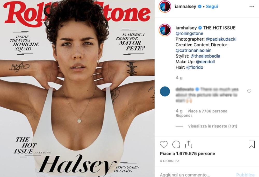 Halsey fa tendenza (e polemica) con le ascelle non depilate in copertina