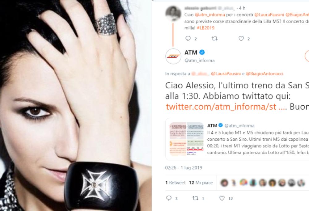 Laura Pausini e ATM: lo scambio di tweet è memorabile