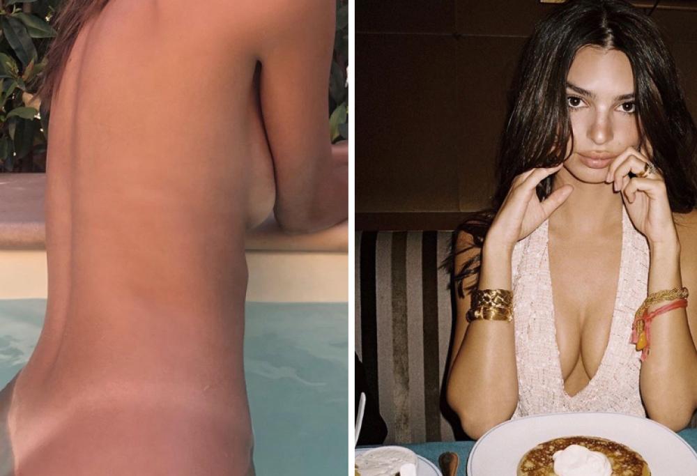 Emily Ratajkowski, completamente nuda in piscina, infiamma il web