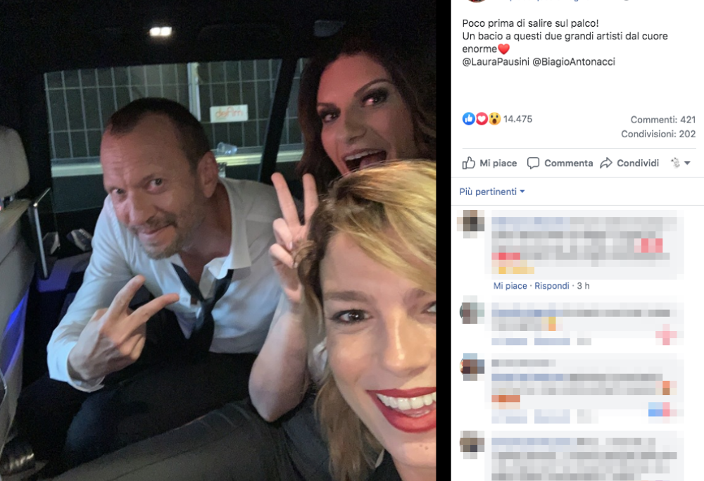 Laura Pausini e Biagio Antonacci a San Siro, tra il pubblico anche Emma Marrone e Giuliano Sangiorgi