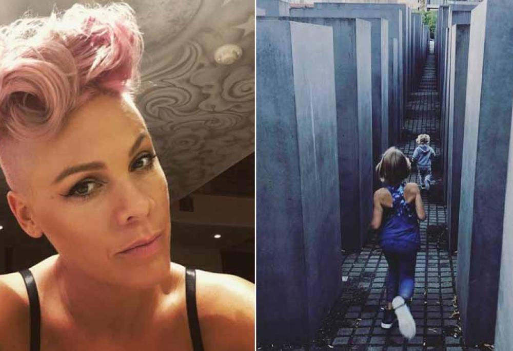 P!NK attaccata per una foto dei figli al Memoriale dell’Olocausto di Berlino