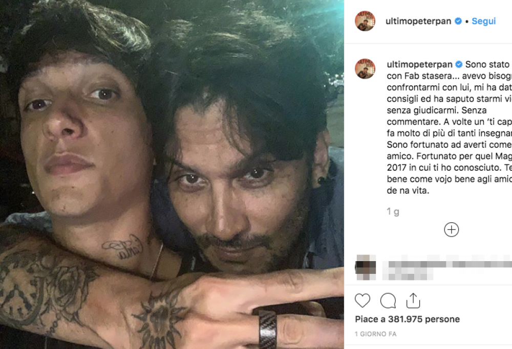 Ultimo ringrazia Fabrizio Moro: “Sono fortunato ad averti come amico”