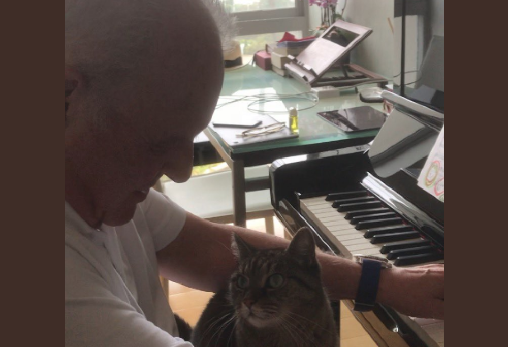 Anthony Hopkins suona il piano con il gatto sulle ginocchia, il video è tenerissimo