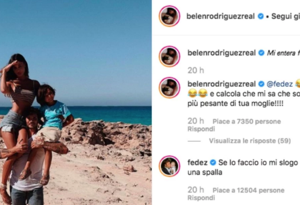 Botta e risposta tra Fedez e Belen Rodriguez su Instagram 