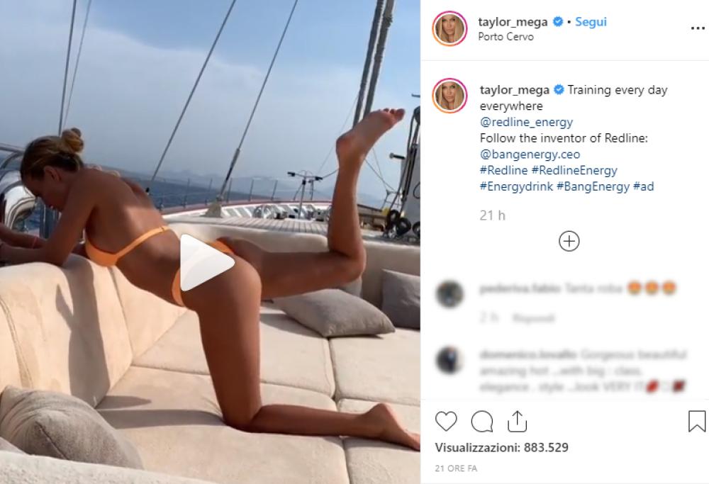 Taylor Mega: l'allenamento hot in bikini infiamma il web