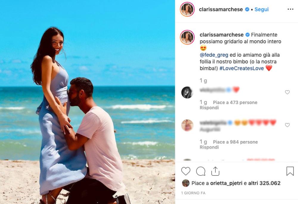 Clarissa Marchese e Federico Gregucci saranno presto genitori 