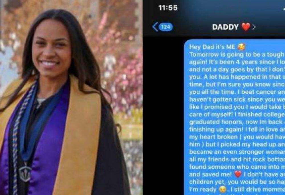 Scrive al papà morto e riceve un toccante sms da un estraneo: “Sei un angelo mandato da Dio"