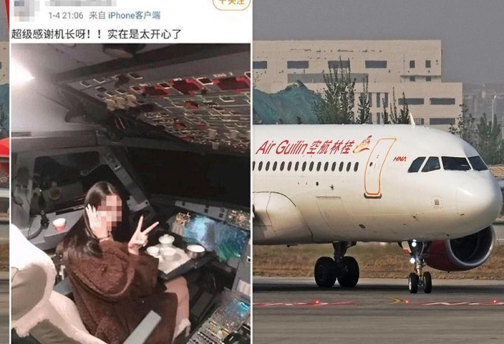 Scatta una foto alla passeggera al posto di comando: pilota sospeso a vita