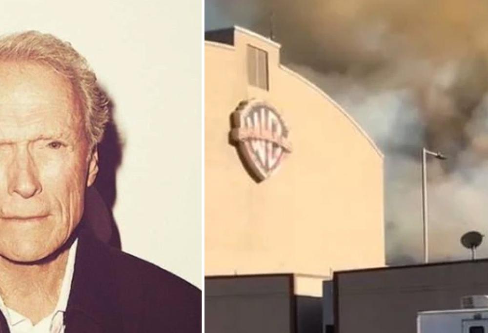 Incendio minaccia la Warner Bros: studi evacuati, Clint Eastwood resta dentro