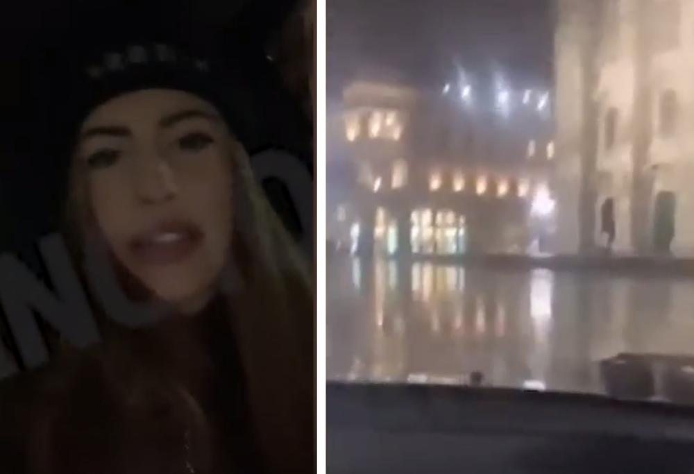 Bravata con l'auto in piazza Duomo a Milano deridendo la sicurezza