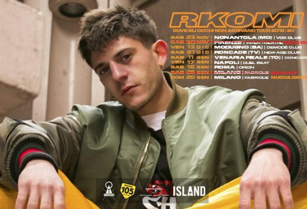 Rkomi: aggiunta una seconda data a Milano del Dove gli occhi non arrivano tour!