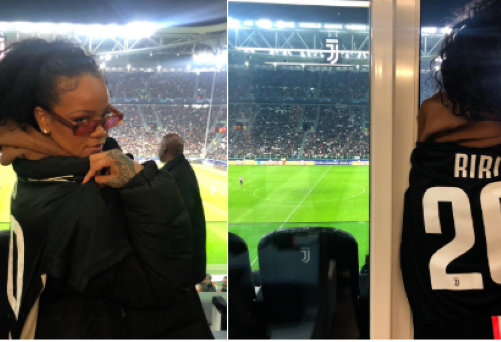 Rihanna tifa Juve e va all'Allianz Stadium con la maglia bianconera