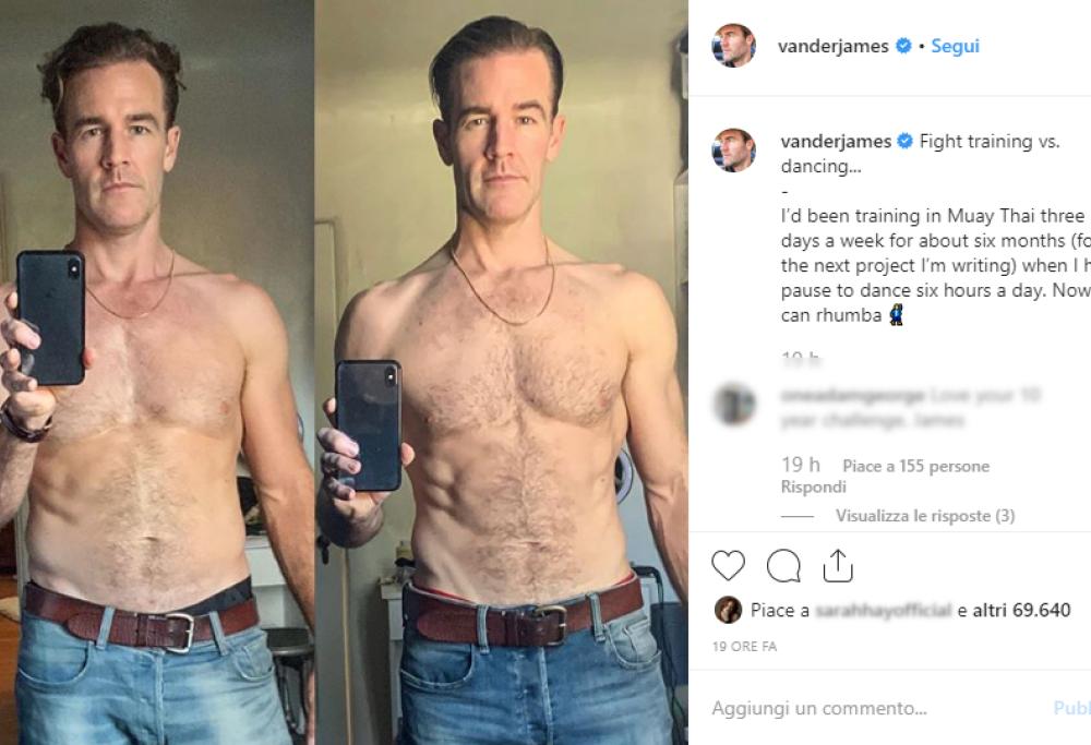 "Boxe vs danza": James Van Der Beek mostra i risultati delle ore di ballo