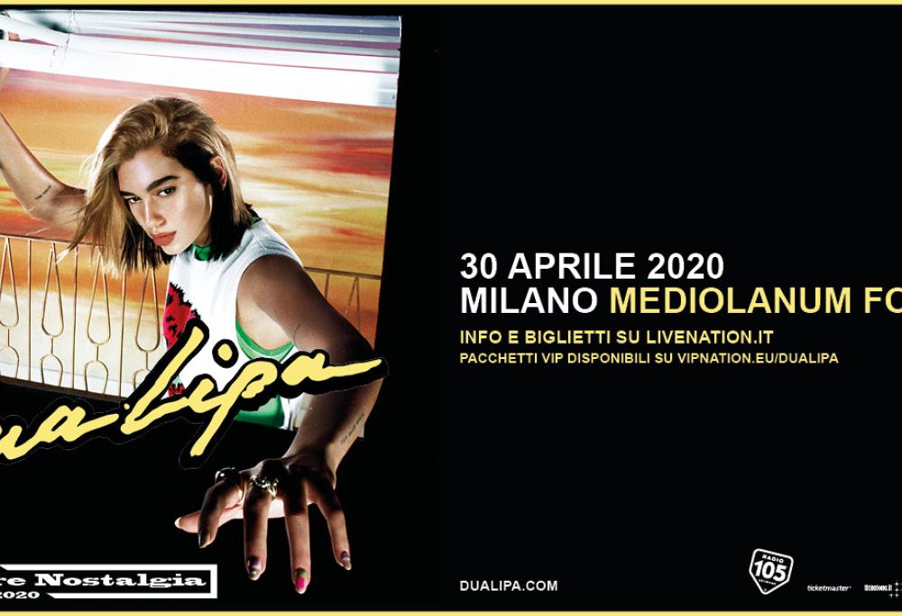 Dua Lipa in concerto a Milano il 30 aprile 2020: Radio 105 è radio partner