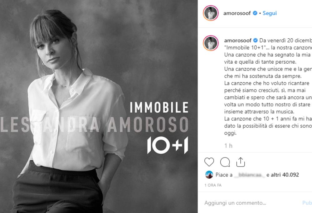 Alessandra Amoroso svela l'uscita di "Immobile 10+1"