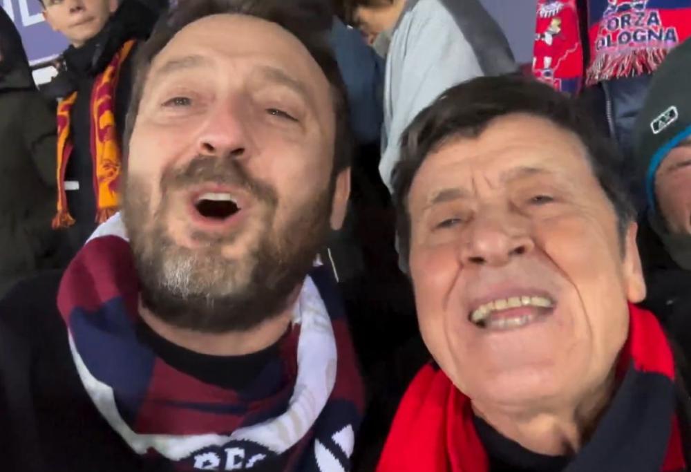 Cremonini e Morandi allo stadio e il Bologna vince: la loro gioia