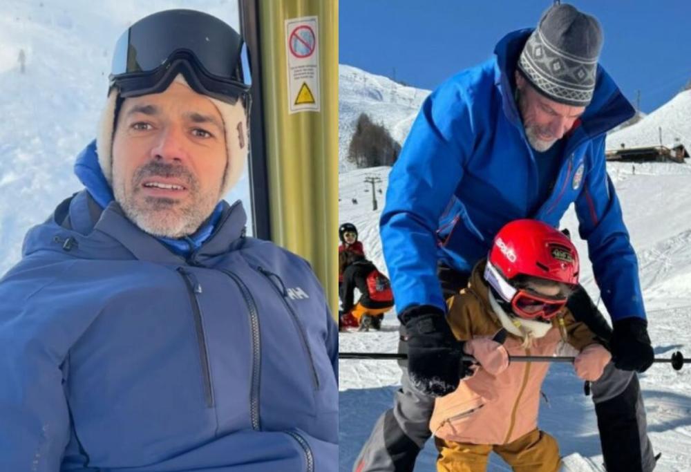 Luca Argentero e Cristina Marino sulla neve con i bimbi: le foto