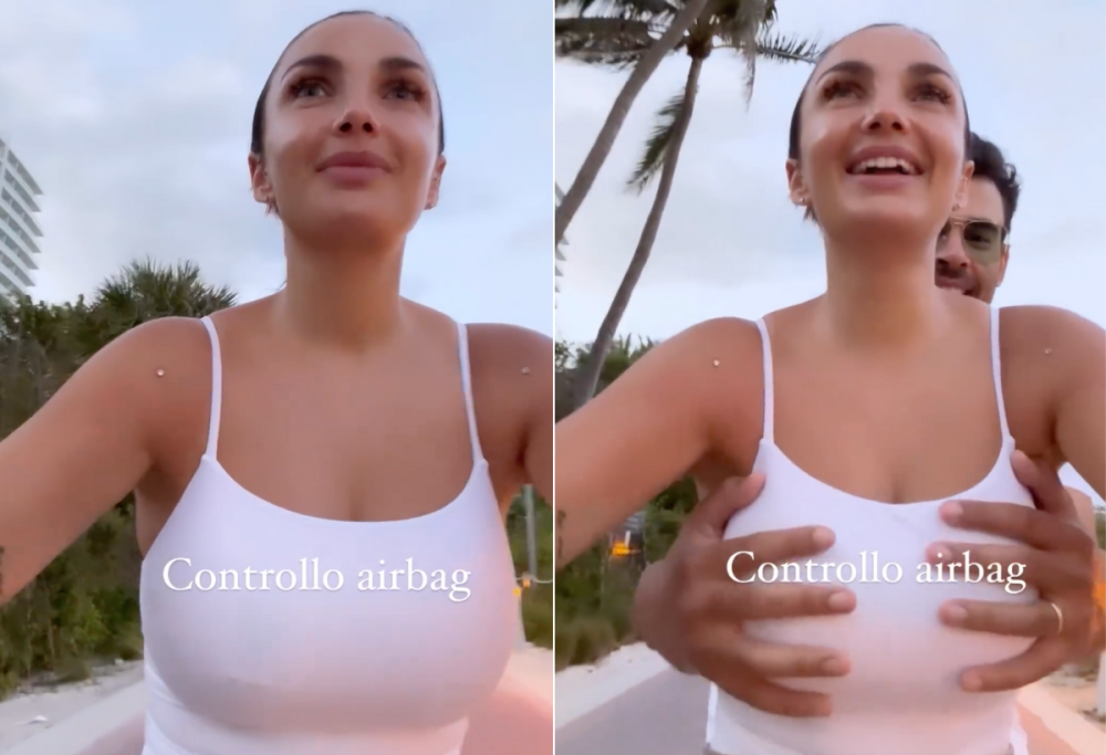 Elettra Lamborghini, Afrojack le palpa il seno: "Controllo airbag"