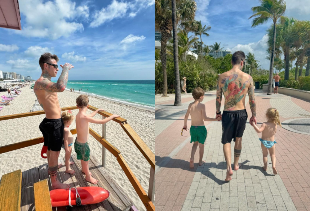 Critica la foto di Fedez con i figli di spalle: lui replica stizzito