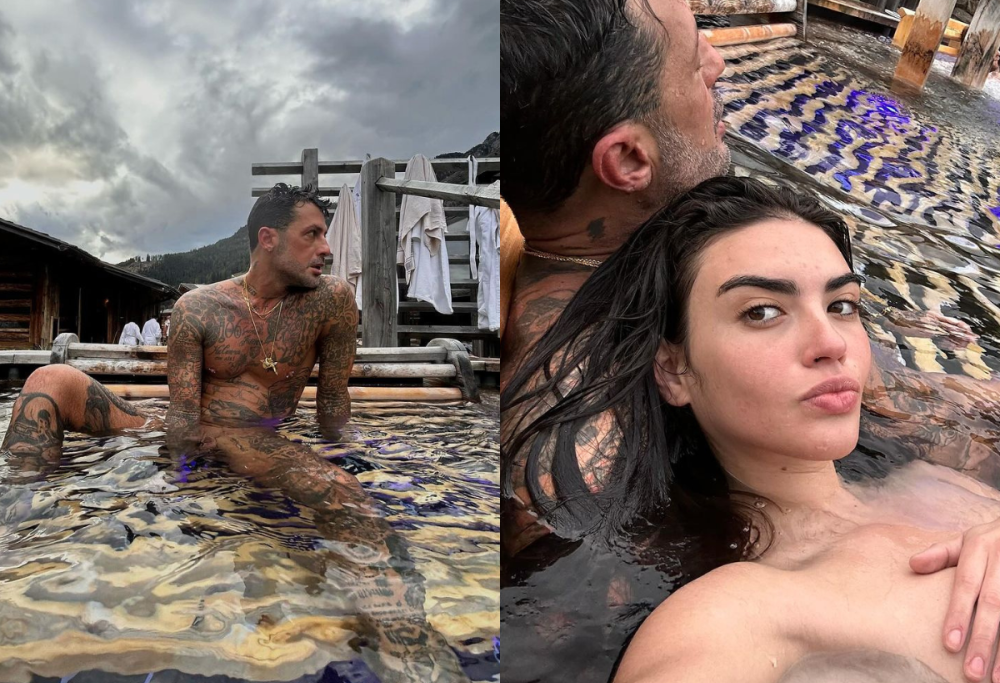 Fabrizio Corona nudo sui social, le foto nella piscina della spa