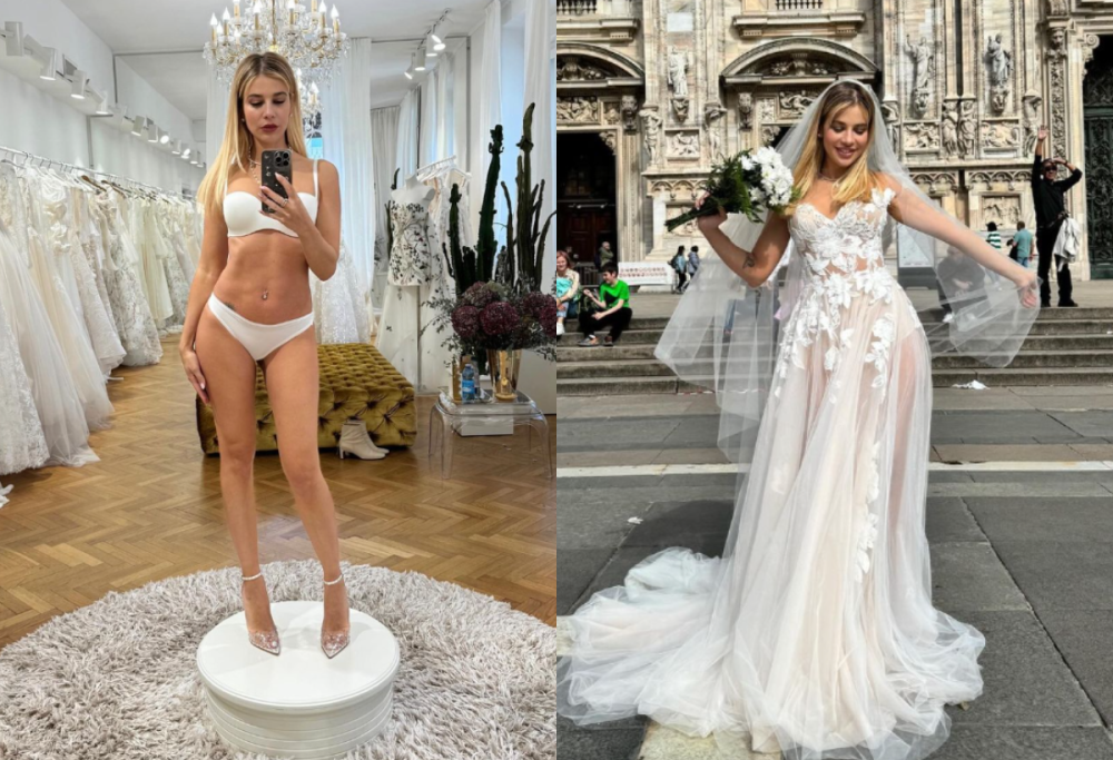 Clizia Incorvaia cambia idea e sceglie un altro abito da sposa