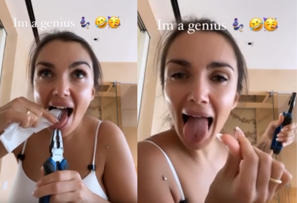 Si rompe il piercing alla lingua, Lamborghini lo toglie con la pinza