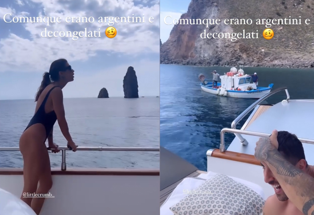 Elisabetta Canalis a bordo dello yacht: “A quanto i gamberi al kg?”