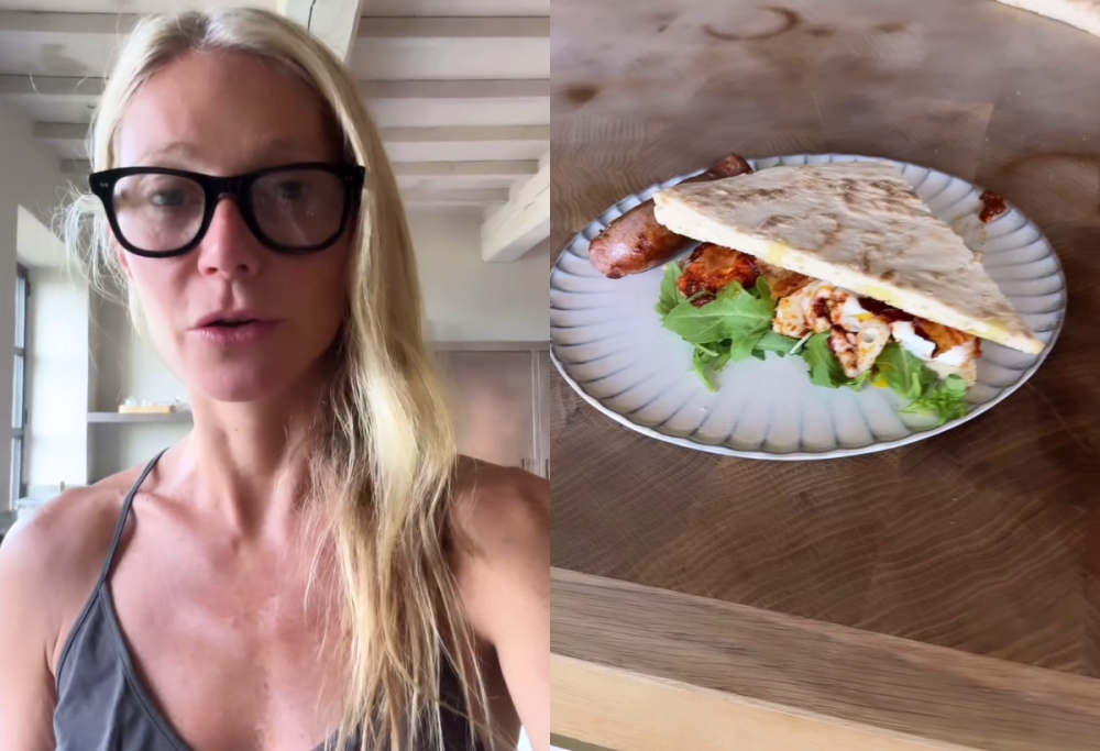 Gwyneth Paltrow alle prese con la cucina mentre parla in italiano