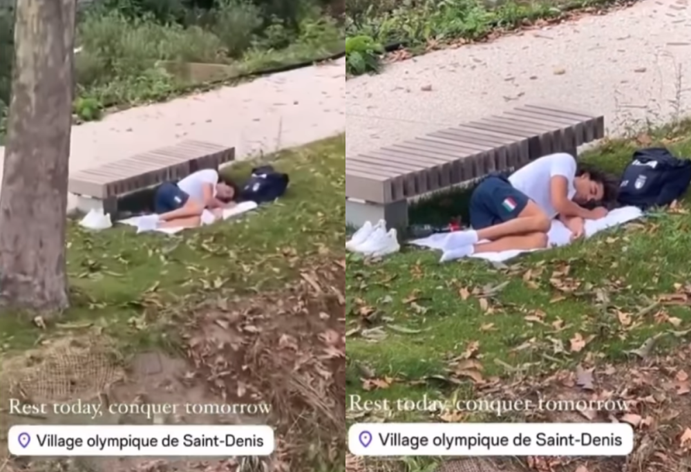 Troppo caldo al Villaggio Olimpico, Thomas Ceccon dorme nel parco