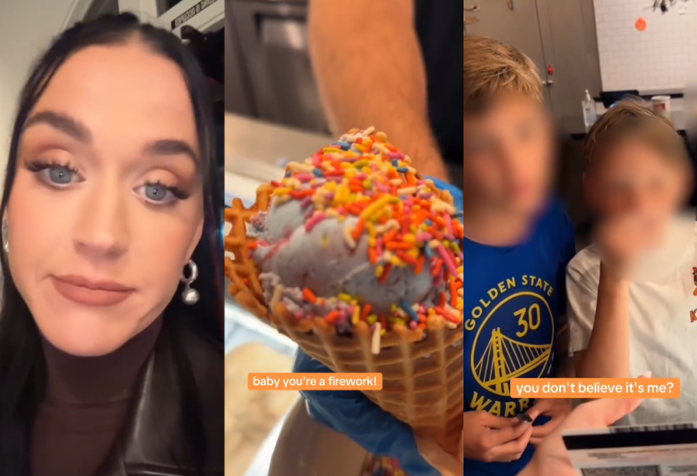 Katy Perry compra il gelato ai bambini increduli: "Non credete che sia io?"