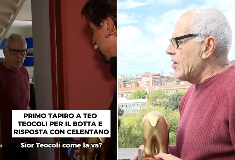 Teocoli riceve il Tapiro e promette: “Andrò da Celentano e aspetterò”