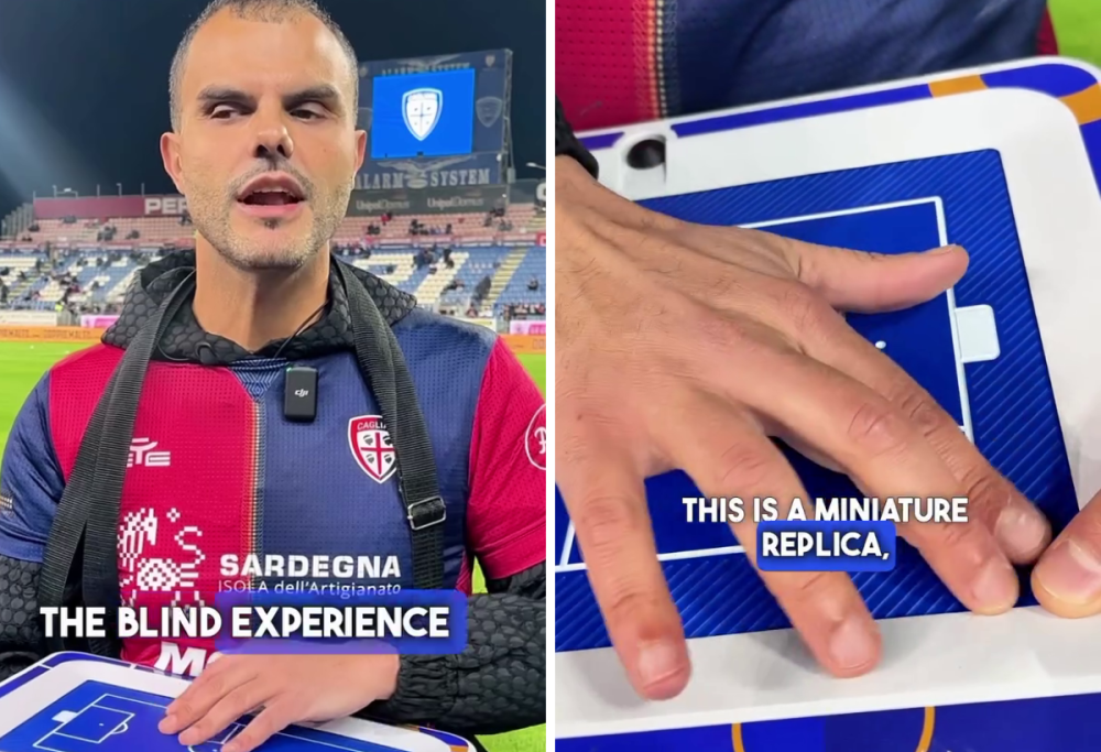 Cagliari Calcio, l’iniziativa in campo per i non vedenti: come funziona