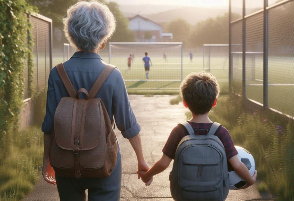 Nonna prende il nipote sbagliato a scuola e lo porta al calcio