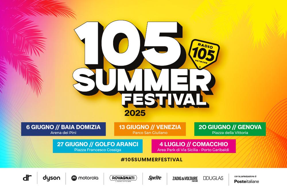 Tutti i partner del 105 SUMMER FESTIVAL 2025