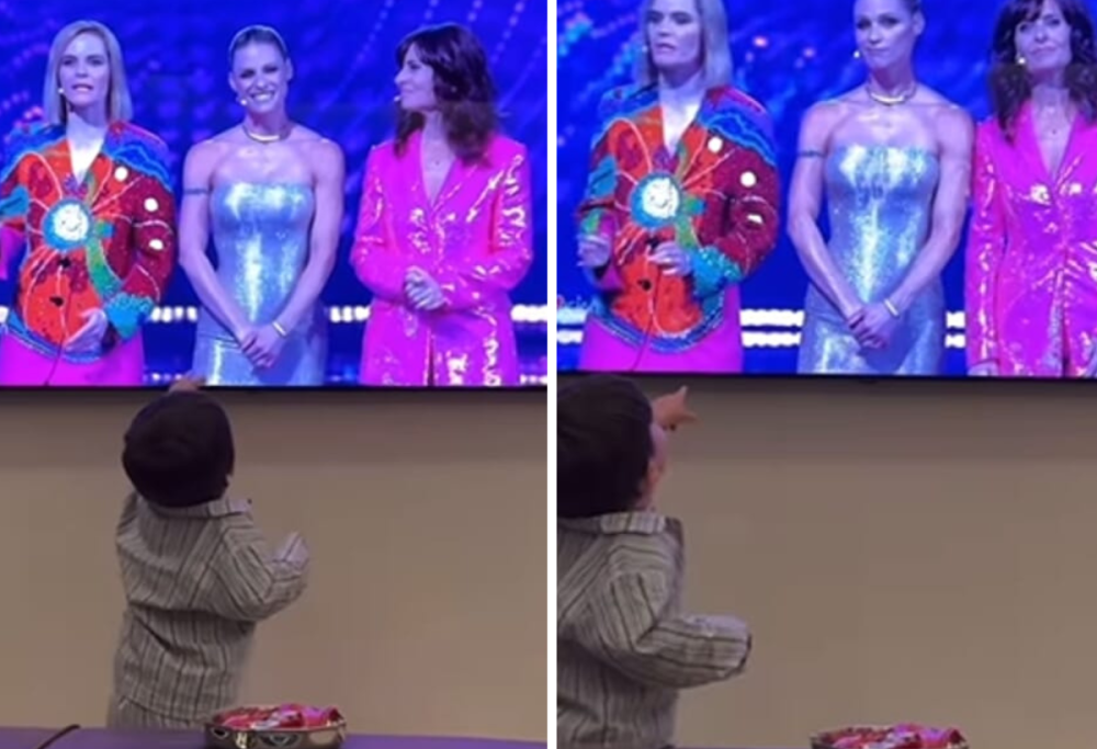 Cesare riconosce Michelle Hunziker all’Eurovision, il dolce video