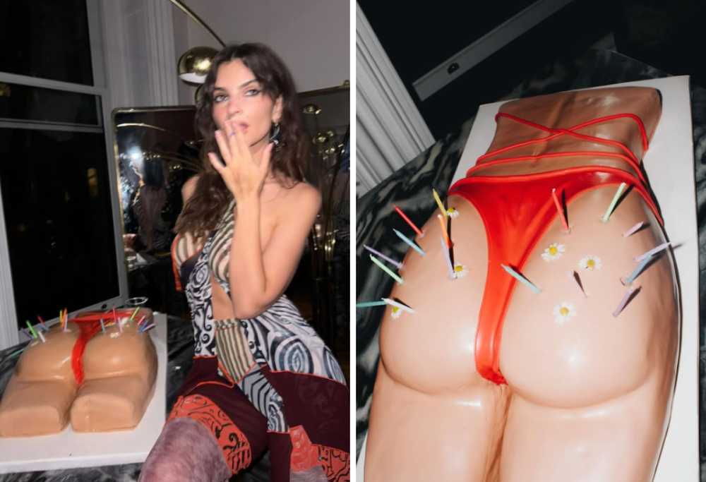 Emily Ratajkowski: torta a forma di sedere per i suoi 34 anni