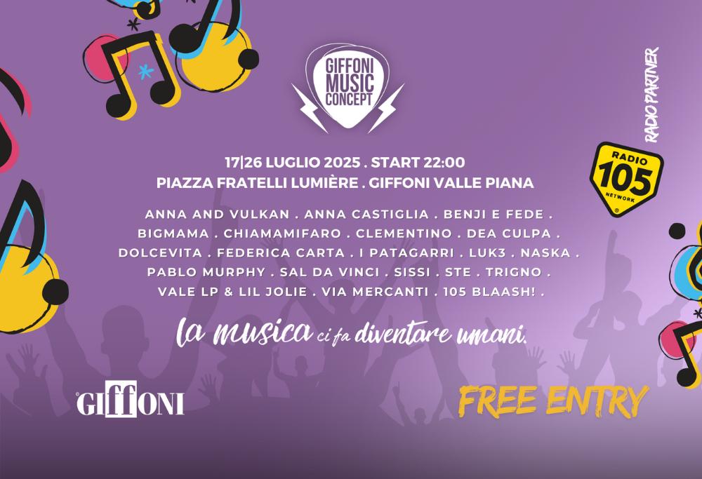 GIFFONI Music Concept torna dal 17 al 26 luglio
