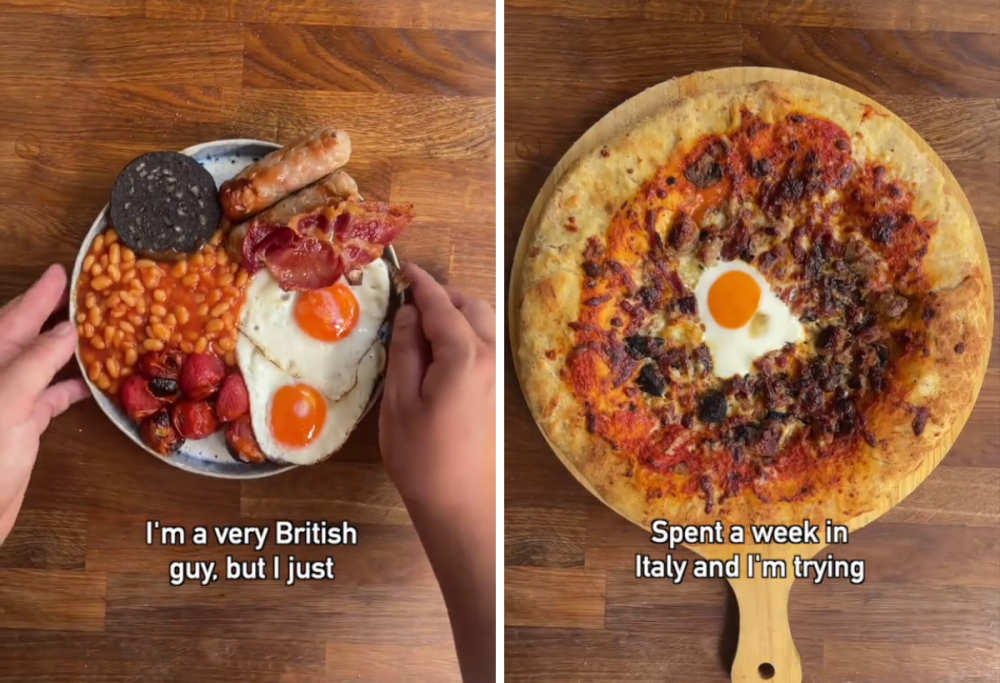 Tiktoker rivoluziona la pizza con la colazione inglese: è virale