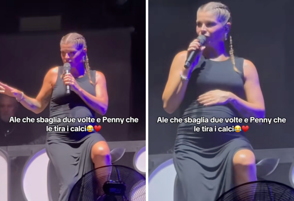 Alessandra Amoroso interrompe il concerto perché la figlia scalcia