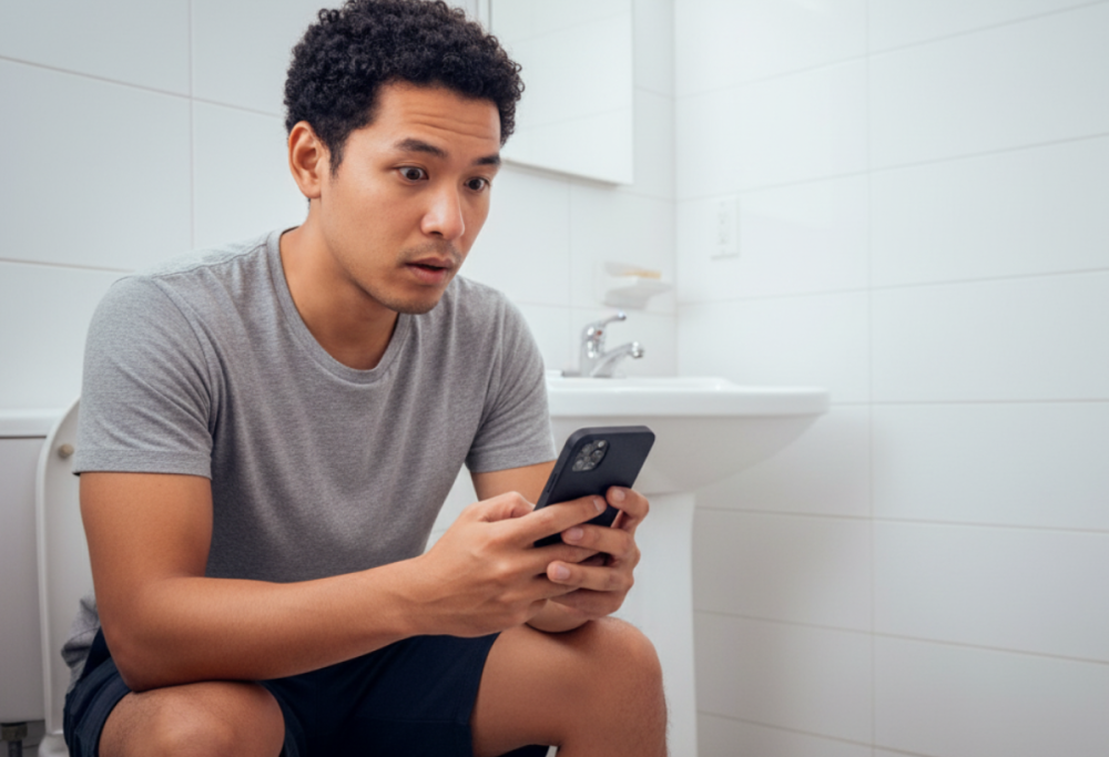Non portare il cellulare in bagno: tutto quello che può succedere