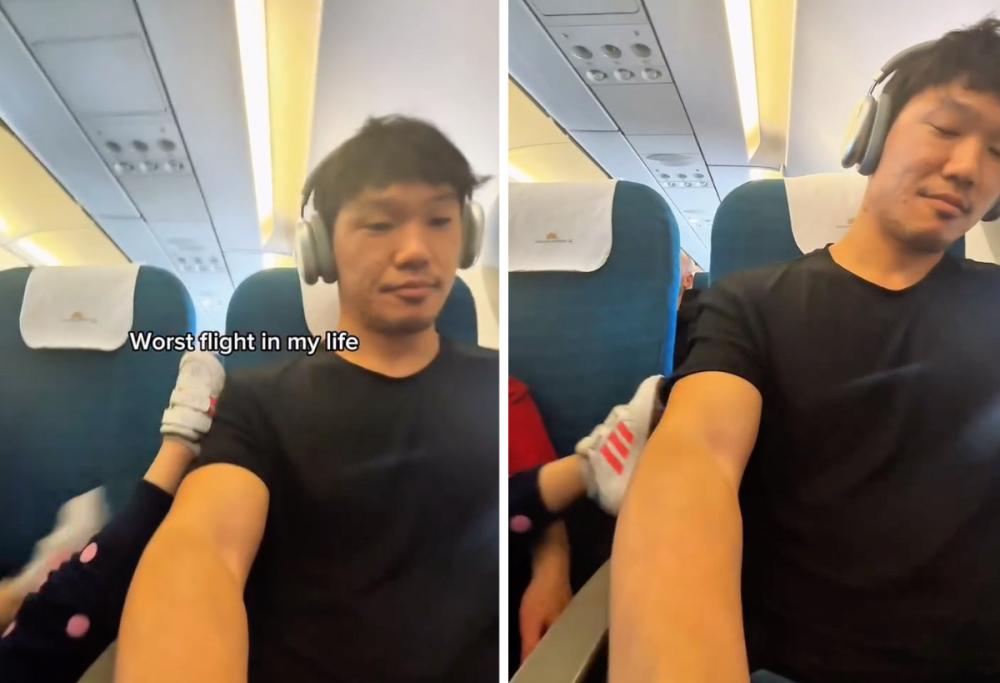 Il "peggior viaggio": l'influencer filma il bambino che dà calci