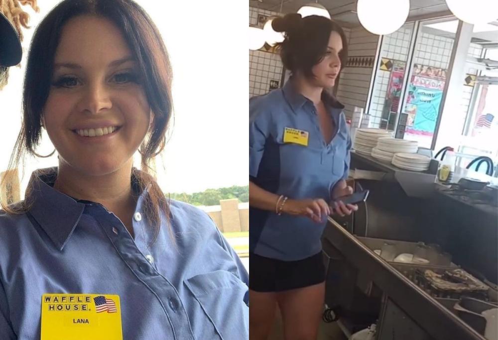 Lana Del Rey cameriera in una caffetteria: le foto sono virali